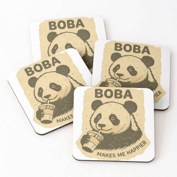 Item preview, Boba Makes Me Happier Panda | Cute Bubble Tea Lover Design designed and sold by LittleLoopArt.