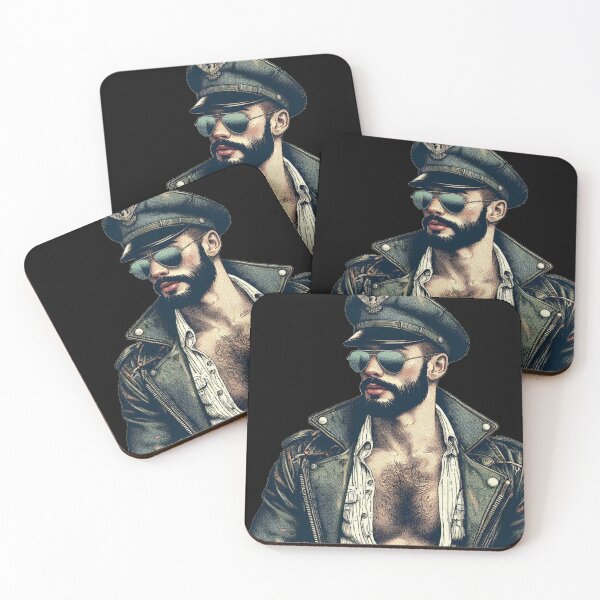 Item preview, Retro Gay Scruffy Leather Daddy Defiant Currency Tom of Finland Tribute Gay Pride Graphic Design designed and sold by ItsAKinkThing.