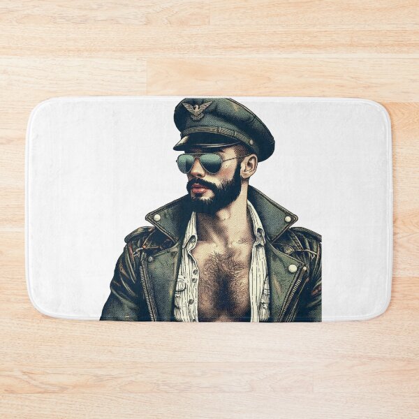 Item preview, Retro Gay Scruffy Leather Daddy Defiant Currency Tom of Finland Tribute Gay Pride Graphic Design designed and sold by ItsAKinkThing.