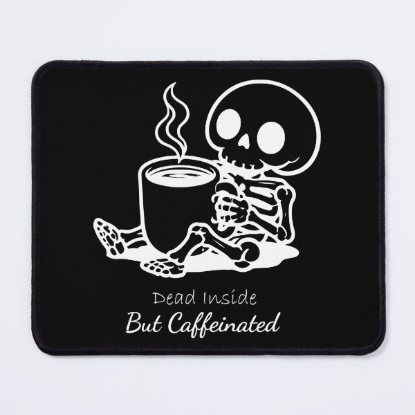 Item preview, Dead Inside But Caffeinated Skeleton T-Shirt - Cute Skeleton Drinking Coffee Cartoon, Funny Dark Humor Coffee Lover Graphic Tee, Minimal Line Art Design designed and sold by ArtZone1987.