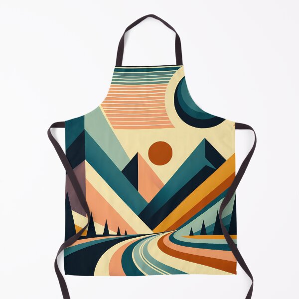 Item preview, Geometric Mountain Road at Sunset designed and sold by InkSmithery.