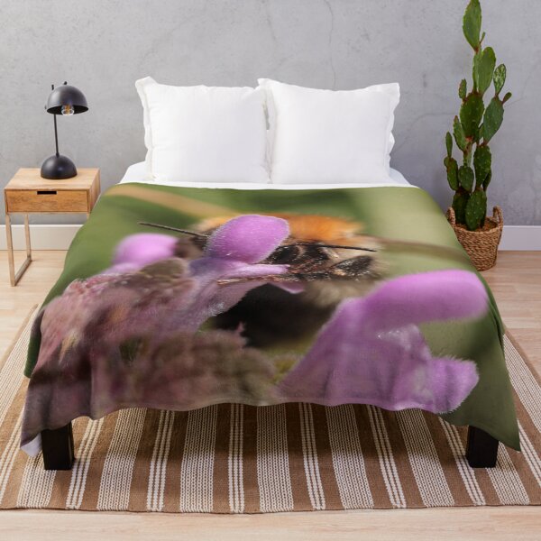 Item preview, Fuzzy Bumblebee on Purple Wildflower Macro designed and sold by vikko-art.
