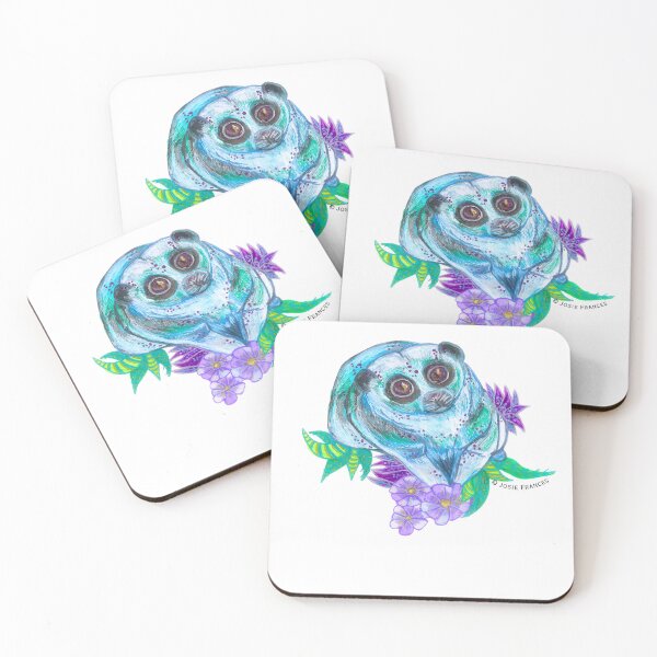 Item preview, Larimar Blue Slow Loris (no background for stickers) designed and sold by Ruby Tiger Creations.