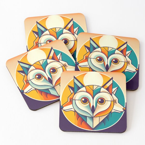 Item preview, Geometric Owl Fox Portrait designed and sold by InkSmithery.