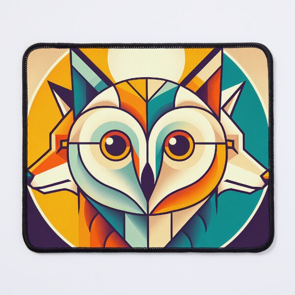 Item preview, Geometric Owl Fox Portrait designed and sold by InkSmithery.