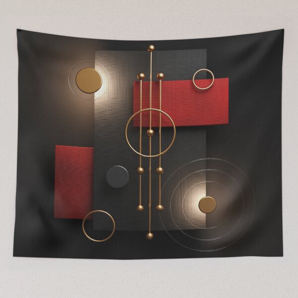 Item preview, Chaos of Shapes 1 Black-Red-Gold designed and sold by lathspell.