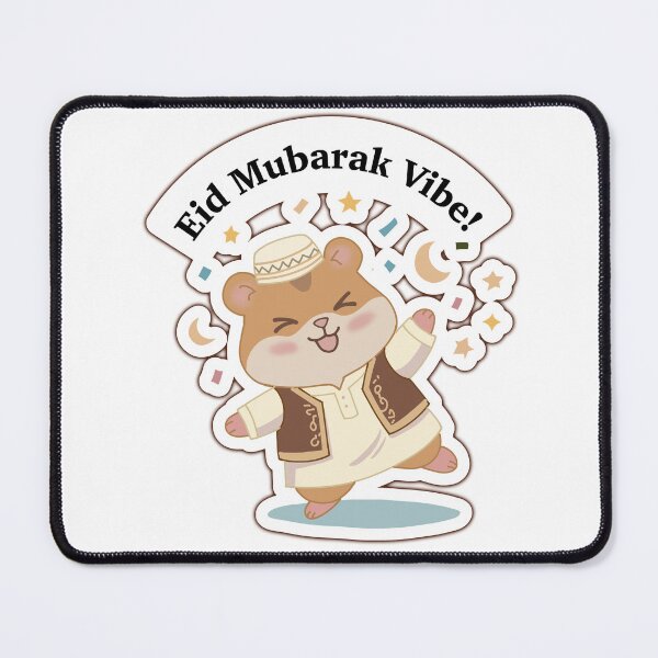 Item preview, Eid Mubarak Hamster Sticker Cute Islamic Cartoon Animal Eid Vibes Kawaii Muslim Gift designed and sold by pn_terest.