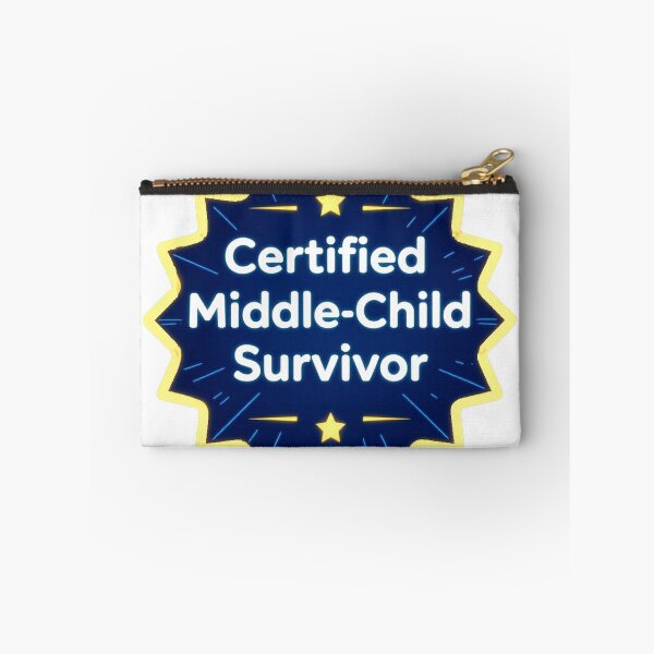 Item preview, Certified Middle Child Survivor Funny Family Humor Badge Design designed and sold by AnimalAirtistry.