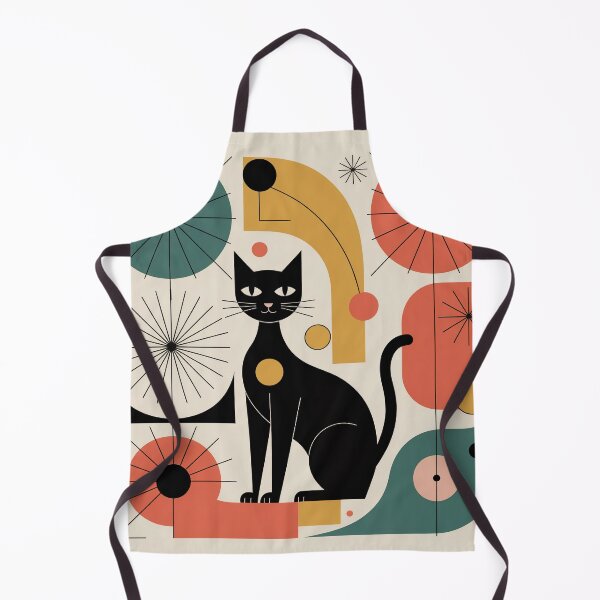 Item preview, Mid Century Modern Cat Art – Atomic Retro Geometric Cat Silhouette Poster designed and sold by Tamas Das.
