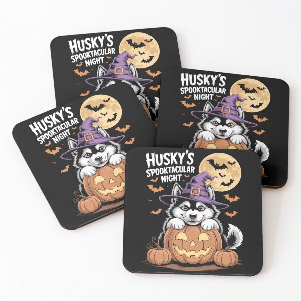 Item preview, Halloween Husky Witch Hat Pumpkin Dog Lover designed and sold by Moon-Ape.