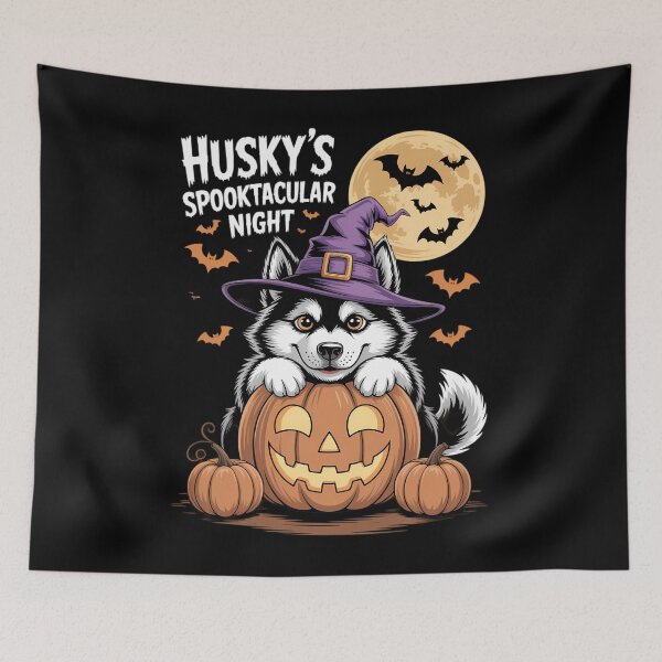 Item preview, Halloween Husky Witch Hat Pumpkin Dog Lover designed and sold by Moon-Ape.
