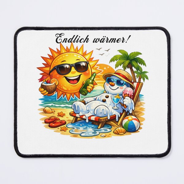 Item preview, Finally warmer! – Fun summer feeling T-shirt design with a melting snowman designed and sold by CoolContent Factory.