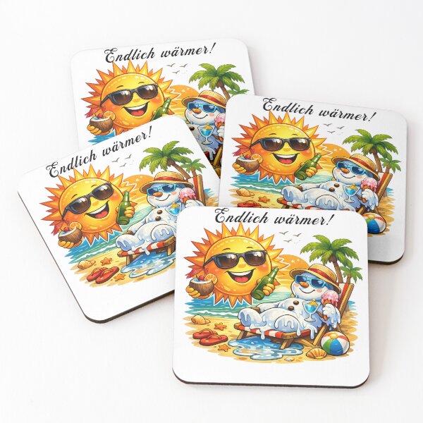 Item preview, Finally warmer! – Fun summer feeling T-shirt design with a melting snowman designed and sold by CoolContent Factory.