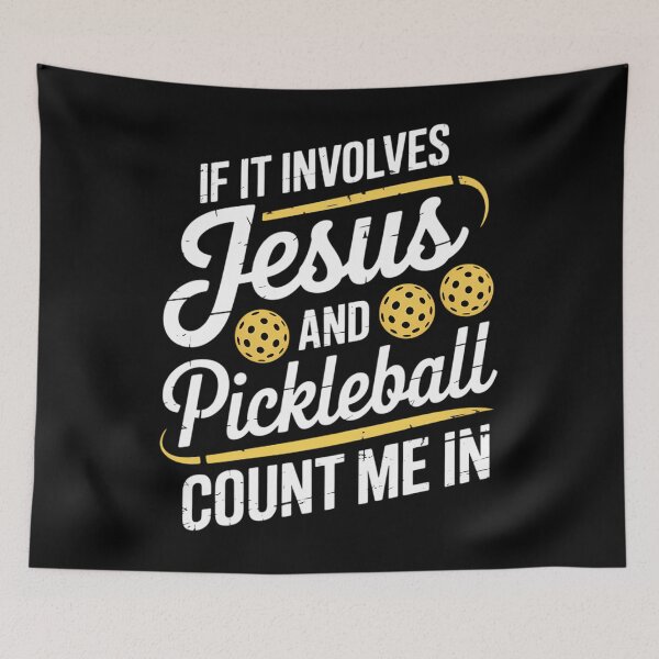 Item preview, Distressed Jesus Pickleball Player Worship Church Graphic designed and sold by Moon-Ape.