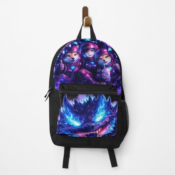 Item preview, Cosmic Neon Monster with Astronauts designed and sold by Nika Art Studio.