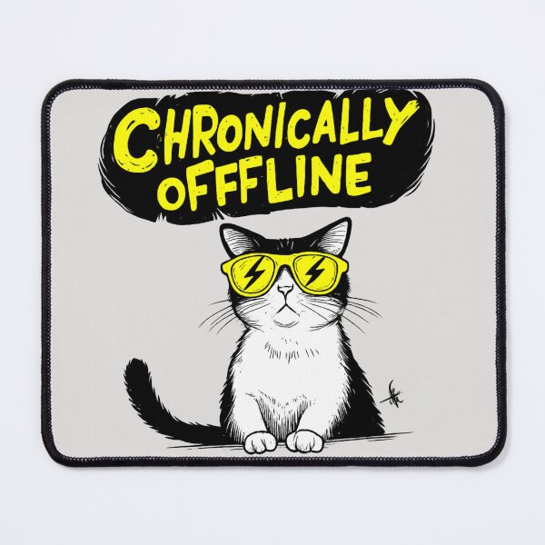 Item preview, Chronically Offline - Unbothered Cat Funny Digital Detox Introvert Gift designed and sold by Artiviose.
