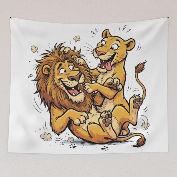 Item preview, The lions are playing with each other. designed and sold by PP&RAINBOW SHOP.