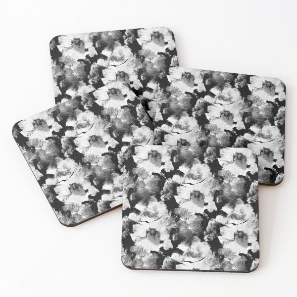 Item preview, Painterly Black and White Floral Abstract Pattern designed and sold by Artistestella.