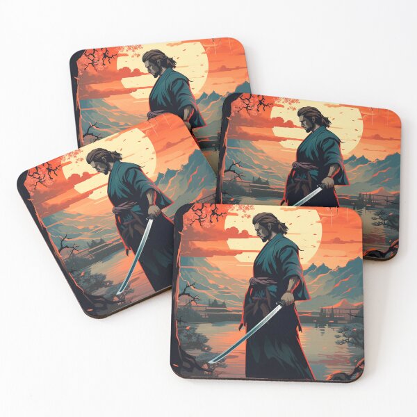 Item preview, “Sunset Blade Samurai – Warrior of the Crimson Horizon” designed and sold by PrintsGateWay.