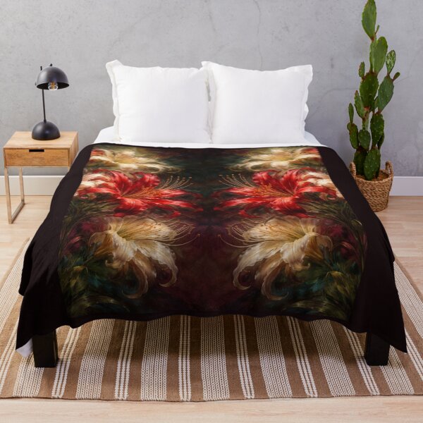 Item preview, Luxury Red and Ivory Lily Ornamental Wall Art designed and sold by simpleyetcanva.
