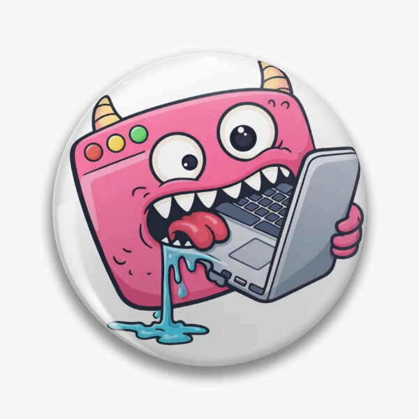 Item preview, Funny Tech Monster Laptop Addiction Cute Geek Humor Design designed and sold by ZYNORAworld.
