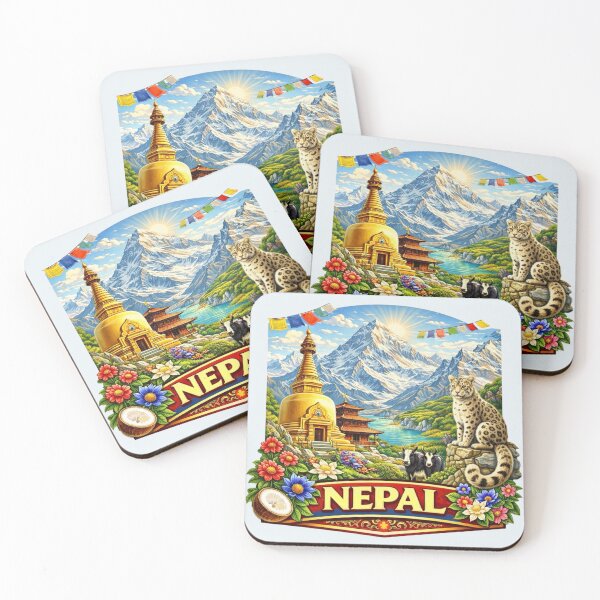 Item preview, Nepal - Mount Everest, Himalayan Stupa and Snow Leopard designed and sold by Myra365Art.