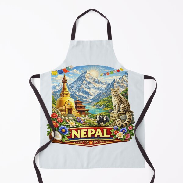 Item preview, Nepal - Mount Everest, Himalayan Stupa and Snow Leopard designed and sold by Myra365Art.