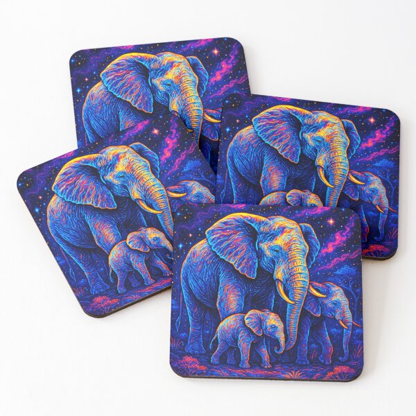 Item preview, Psychedelic Elephant Family Cosmic Galaxy  designed and sold by Expl0rer.