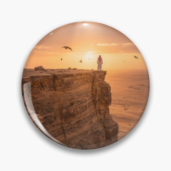 Item preview, Edge of the World Riyadh Saudi Arabia Desert Sunset Wall Art Print designed and sold by GoldenVerseArt.