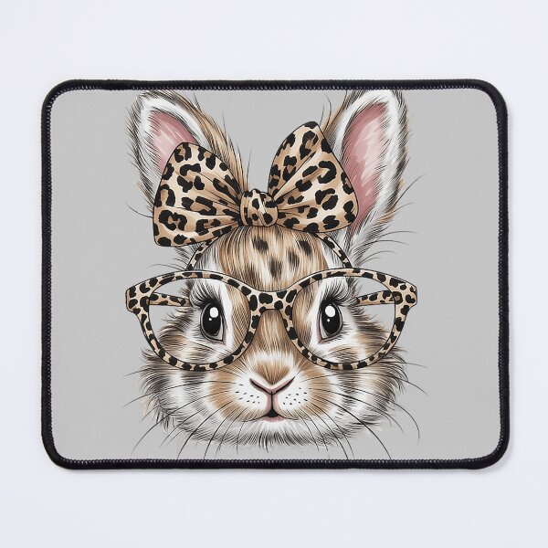 Item preview, Bunny Face Glasses Bandana Leopard Rabbit Happy Easter designed and sold by KathieFaugh.
