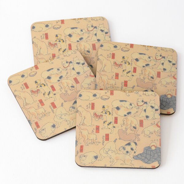 Item preview, Japanese Cat Illustration Tokaido Stations Print designed and sold by drtalha.
