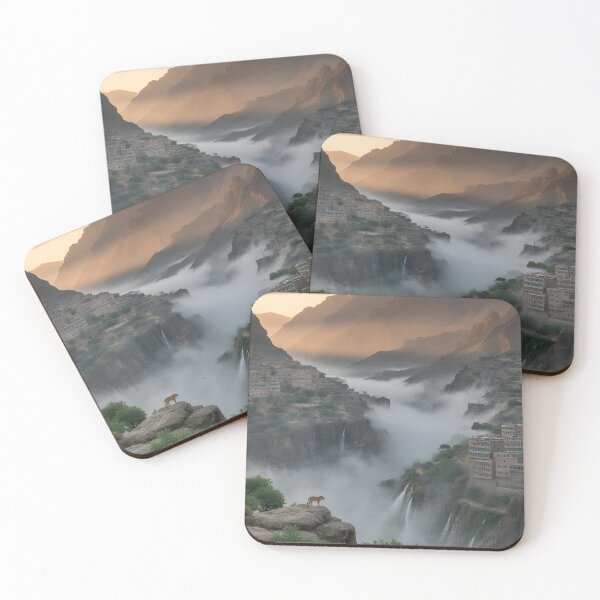 Item preview, Asir National Park Saudi Arabia Mountain Mist Wall Art Print designed and sold by GoldenVerseArt.