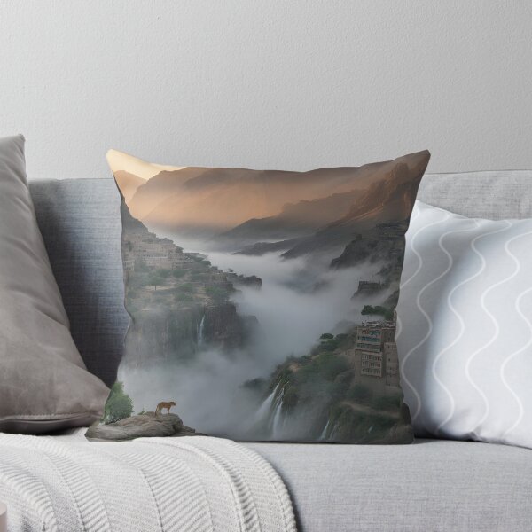 Item preview, Asir National Park Saudi Arabia Mountain Mist Wall Art Print designed and sold by GoldenVerseArt.