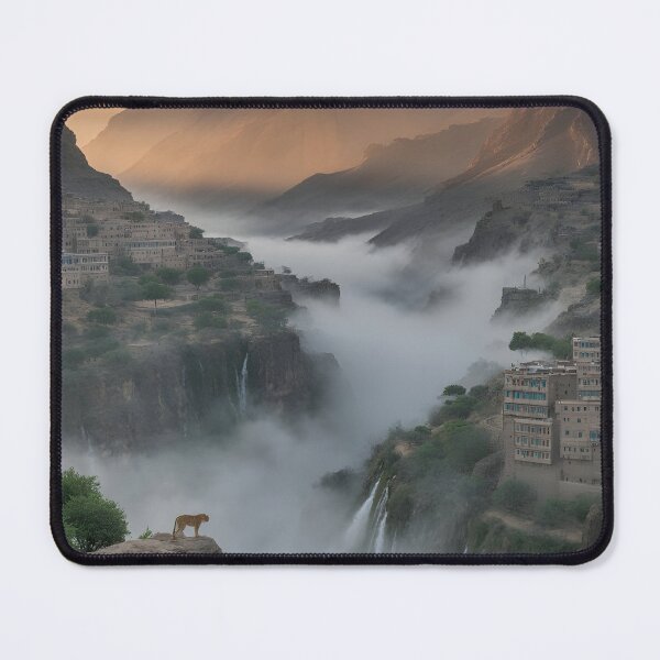 Item preview, Asir National Park Saudi Arabia Mountain Mist Wall Art Print designed and sold by GoldenVerseArt.