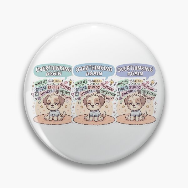 Item preview, Overthinking Again Dog Sticker – Relatable Anxiety Mood designed and sold by SainiArt19.