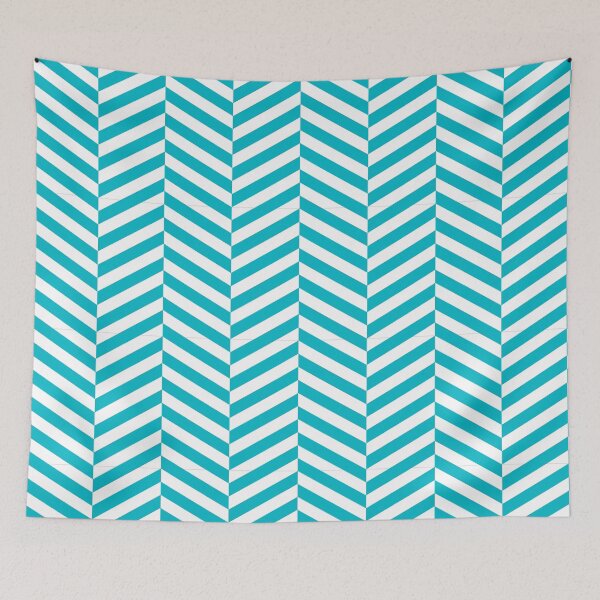 Item preview, White And Cyan Herringbone Pattern designed and sold by pattern-archive.