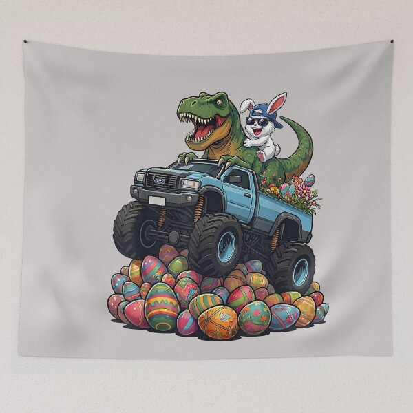 Item preview, Easter Bunny Dinosaur Monster Truck designed and sold by MabelWells.