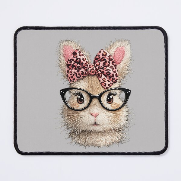 Item preview, Cute Easter Bunny Glasses Pink Leopard Happy Easter Day designed and sold by MabelWells.