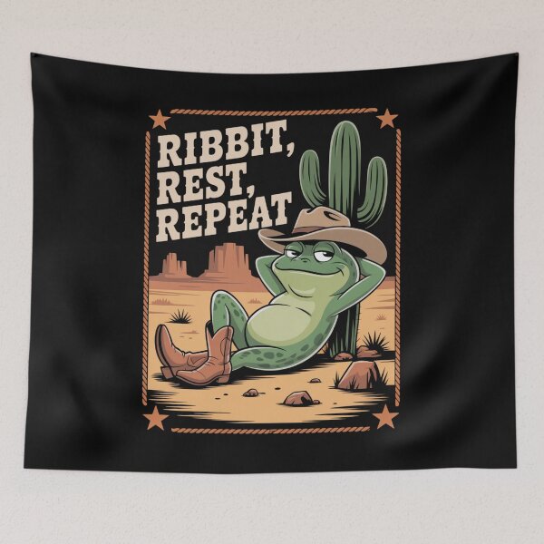 Item preview, lazy western frog - kawaii animal - chibi frog - desert cowboy - cartoon frog - frog t-shirt - cute western - funny western - ranch humor - cowboy aesthetic - adorable frog - animal cowboy  designed and sold by JansenGS.