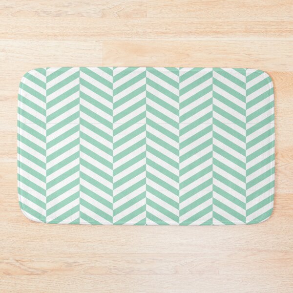 Item preview, White And Mint Herringbone Pattern designed and sold by pattern-archive.