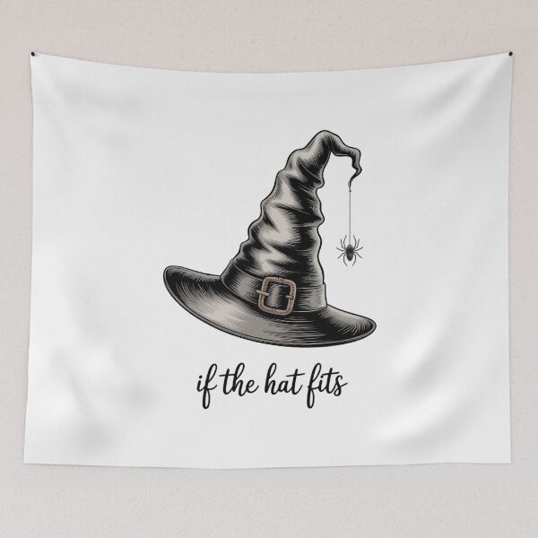 Item preview, If The Hat Fits Halloween Canvas Graphic Halloween For Halloween Witch Halloween designed and sold by VENOM0RIOT.
