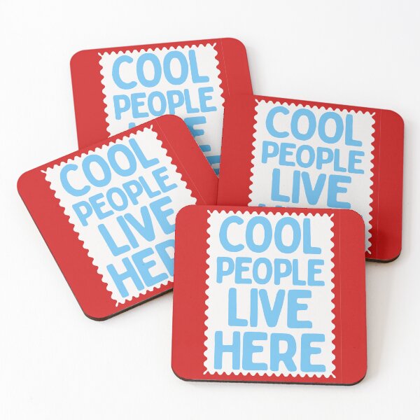 Item preview, Cool People Live Here (Blue) designed and sold by MariePopPrints.