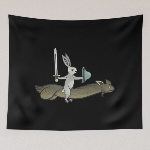 Item preview, Medieval Marginalia Rabbit Riding Green Dragon designed and sold by syxiamispn39.