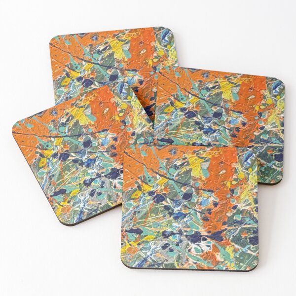 Item preview, Orange and Teal Energy - Modern Splatter Painting |kasp002-9 designed and sold by KitataCat.