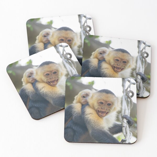 Item preview, Cute Baby Monkey with Mother – Funny Monkey Photography Costa Rica designed and sold by WildFrameNature.