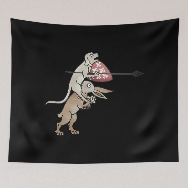 Item preview, Bizarre Medieval Marginalia Jousting Dog Art designed and sold by syxiamispn39.