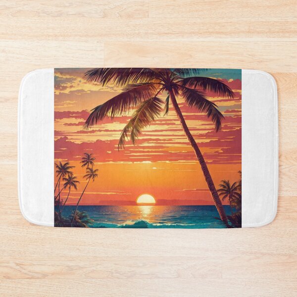 Item preview, Sunset Beach Tropical Palm Tree designed and sold by Fateh-Kro ⭐⭐⭐⭐⭐.