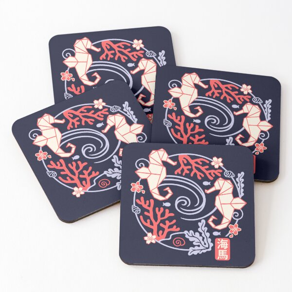 Item preview, Minimalist Origami Seahorses - Zen Underwater World with Geometric Vortex designed and sold by NemiMakeit.