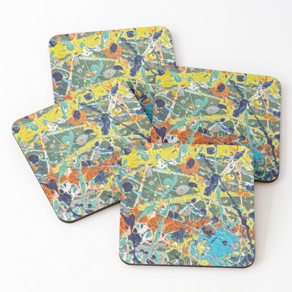 Item preview, Orange and Teal Energy - Modern Splatter Painting |kasp002-6 designed and sold by KitataCat.