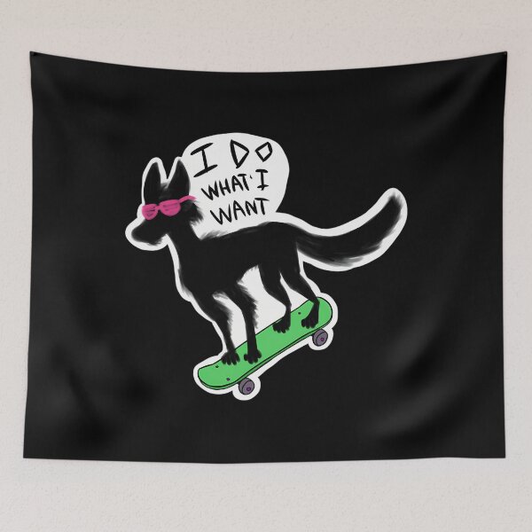 Item preview, Permit To Commit Crimes Funny Cat Skateboard designed and sold by syxiamispn39.